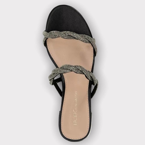 BCBG GENERATION DASTIN RHINESTONE EMBELLISHED SLIDE SANDAL - 7 - Picture 9 of 10